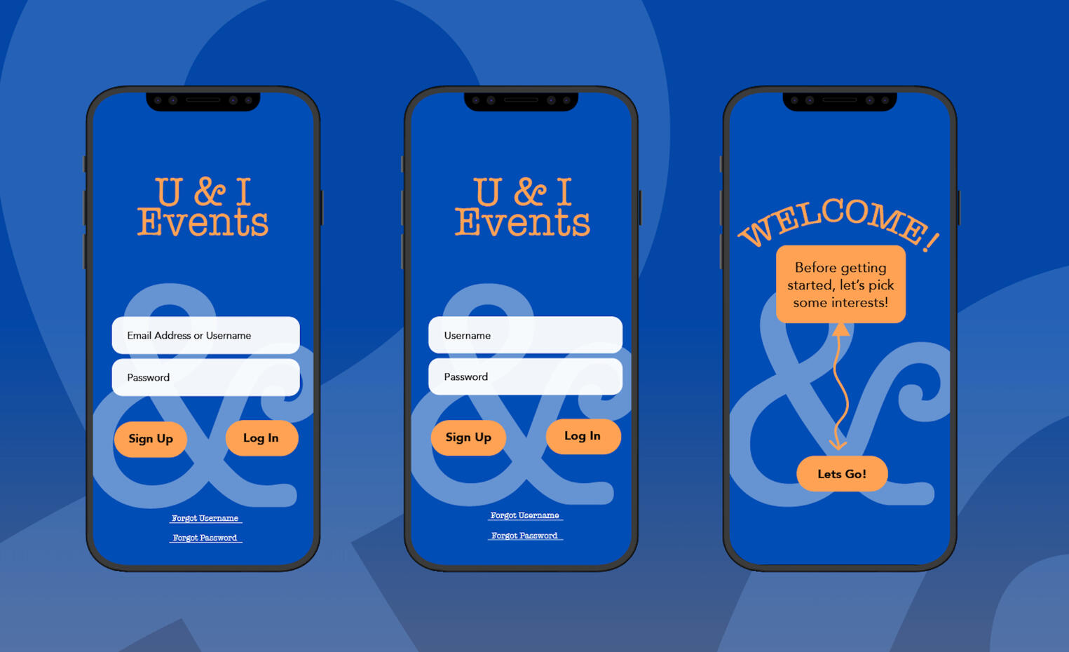 U &amp; I Events - Mockup Pt. 1