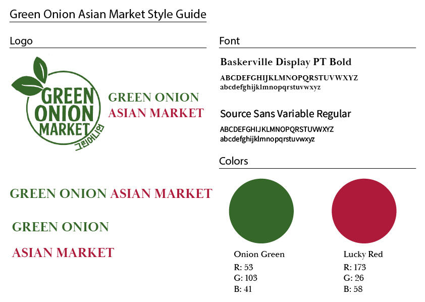 Green Onion Asian Market - Website Style Guide