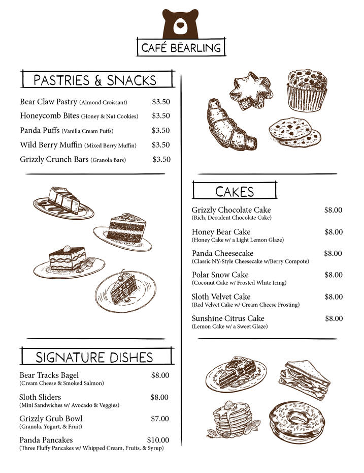 Cafe Bearling - Food Menu